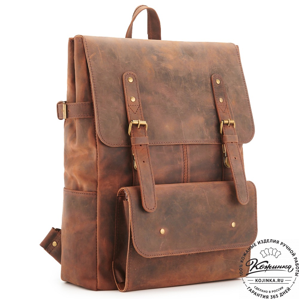 Кожаный рюкзак "Индиго" (тёмно-коричневый крейзи)